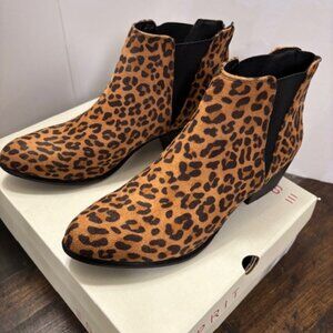 Esprit Tiffany Leopard Bootie Faux Suede Back Zip New in Box Size 7